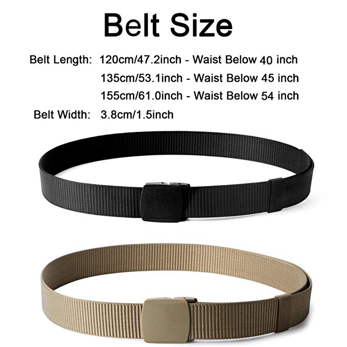 Nylon Military Tactical Battle Belt 2 Pack Outdoor Web Belt With Plastic Buckle - Beltbuy Store